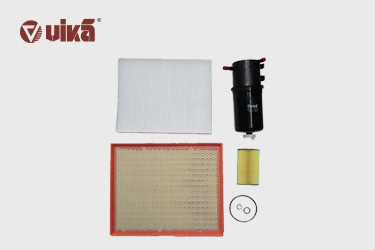 How often should the four types of filters on a vehicle be replaced?